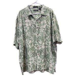 100% Silk Floral Shirt Fabric | Upcycle‎ Craft Sewing Material Hawaiian theme